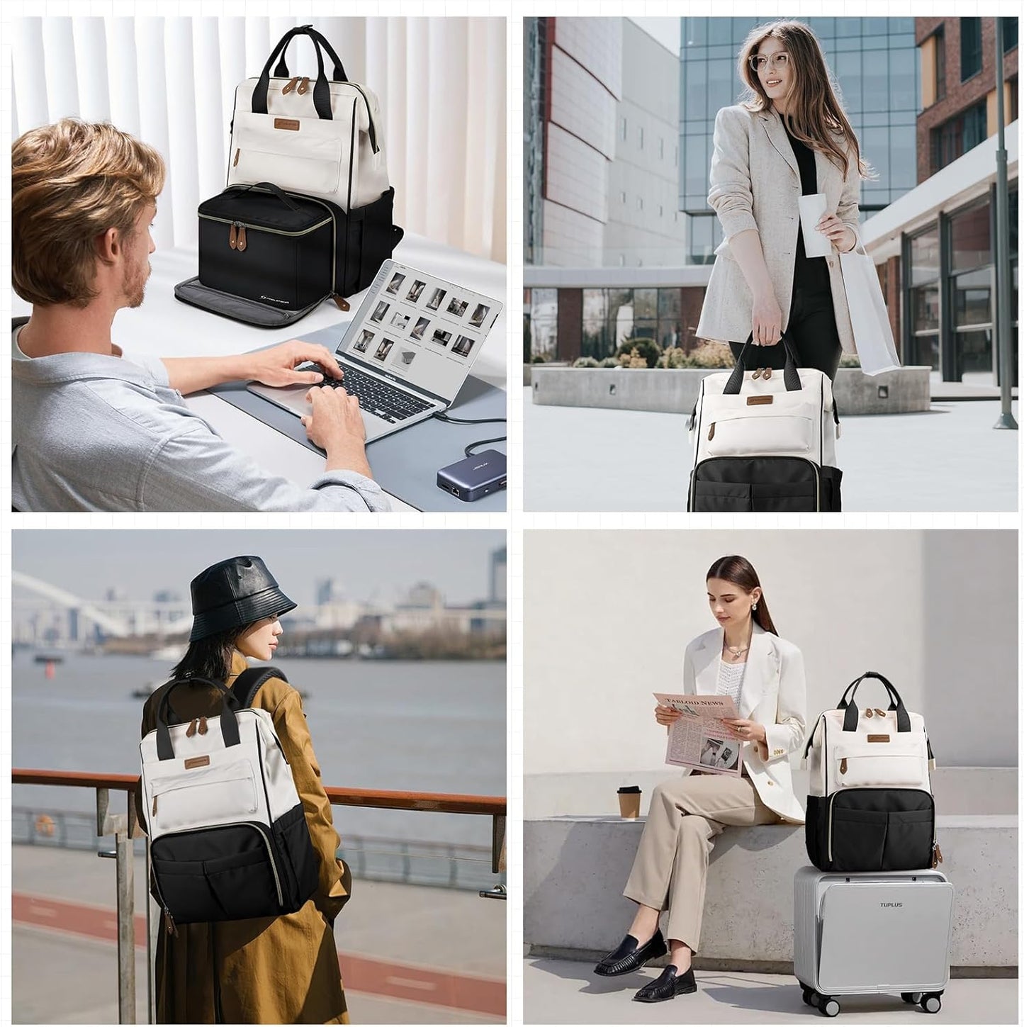Stylish Laptop Backpack with Lunch Box