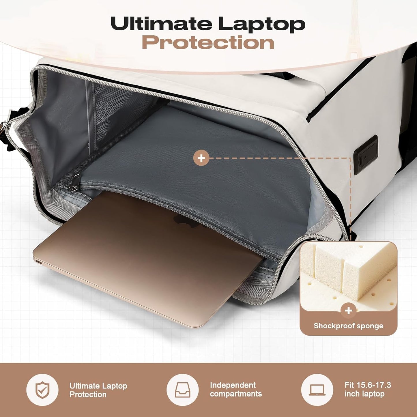 Stylish Laptop Backpack with Lunch Box