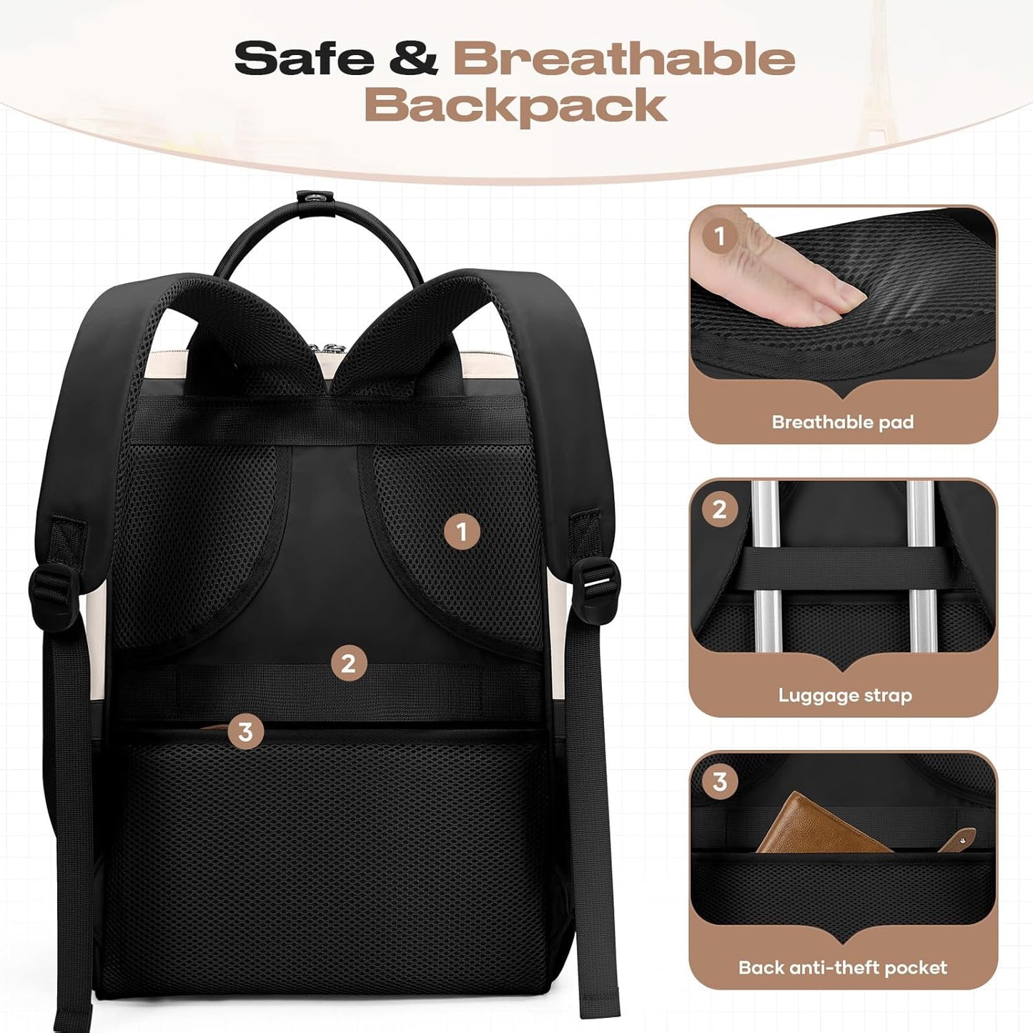Stylish Laptop Backpack with Lunch Box